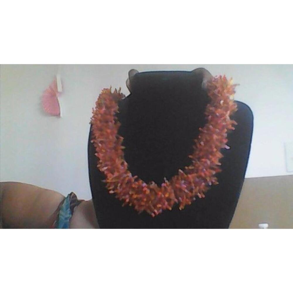 Handmade Salmon Pink Beaded necklace